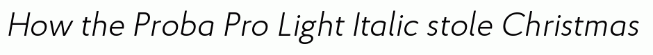 Proba Pro Light Italic