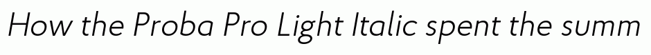 Proba Pro Light Italic