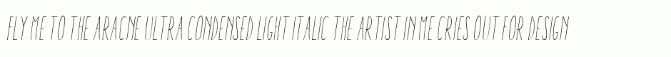 Aracne Ultra Condensed Light Italic