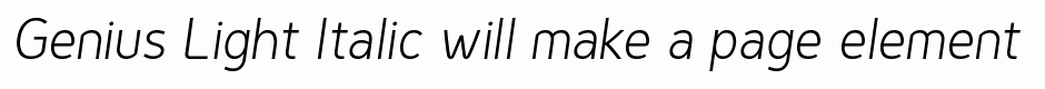 Genius Light Italic
