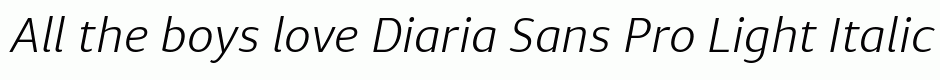 Diaria Sans Pro Light Italic