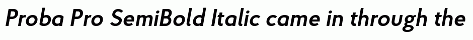 Proba Pro SemiBold Italic