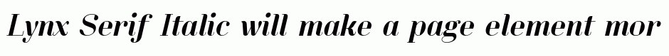 Lynx Serif Italic
