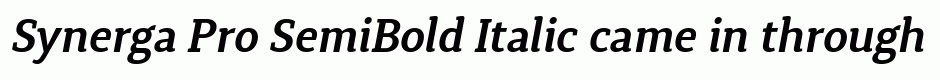 Synerga Pro SemiBold Italic