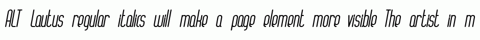 ALT Lautus regular italics