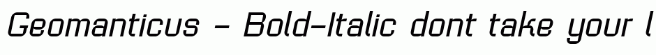 Geomanticus - Bold-Italic