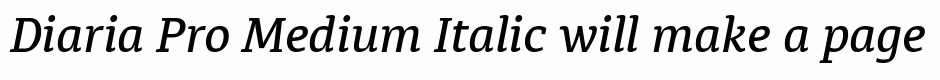 Diaria Pro Medium Italic