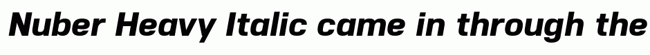Nuber Heavy Italic