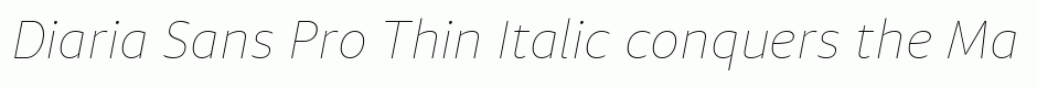 Diaria Sans Pro Thin Italic