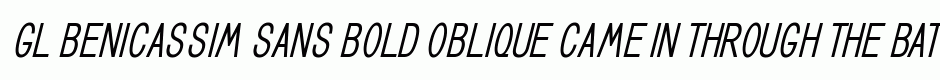 GL Benicassim sans bold oblique