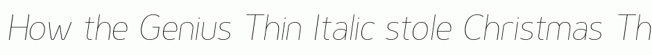 Genius Thin Italic