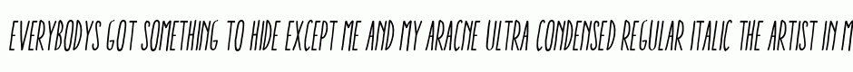 Aracne Ultra Condensed Regular Italic