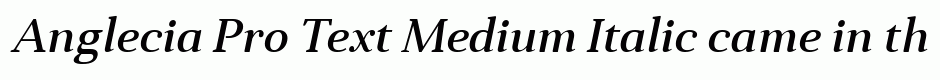 Anglecia Pro Text Medium Italic