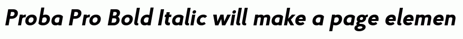 Proba Pro Bold Italic