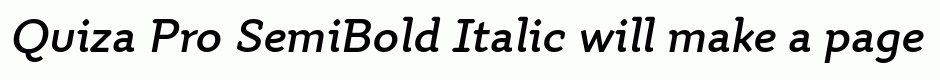 Quiza Pro SemiBold Italic