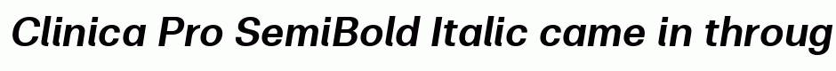 Clinica Pro SemiBold Italic