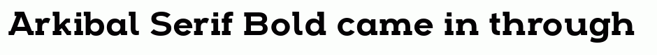 Arkibal Serif Bold