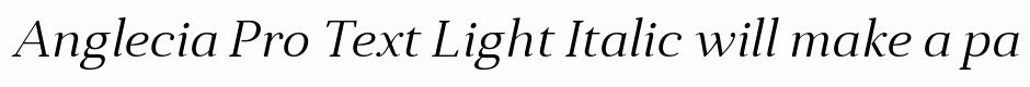 Anglecia Pro Text Light Italic