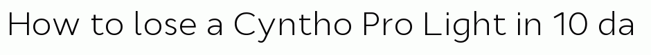 Cyntho Pro Light