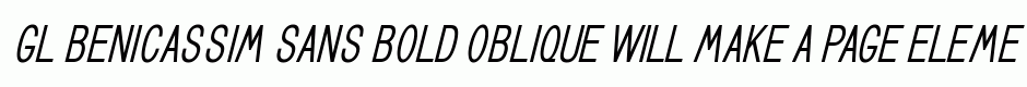 GL Benicassim sans bold oblique