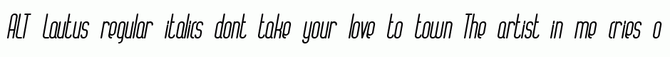 ALT Lautus regular italics