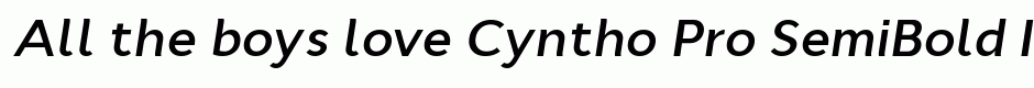 Cyntho Pro SemiBold Italic