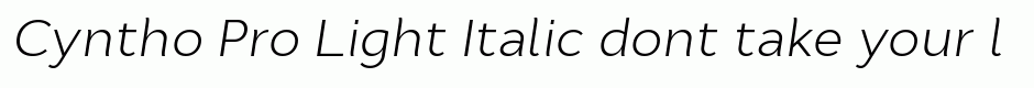 Cyntho Pro Light Italic
