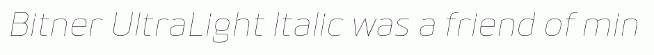 Bitner UltraLight Italic