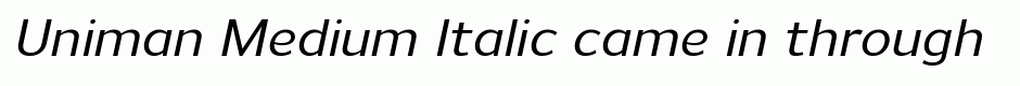 Uniman Medium Italic