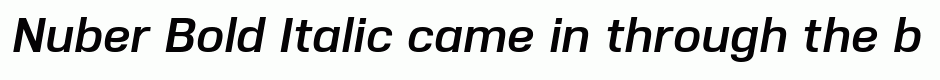 Nuber Bold Italic
