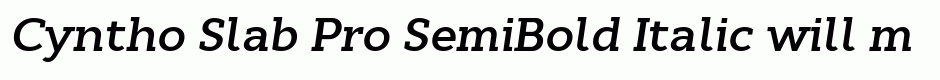 Cyntho Slab Pro SemiBold Italic