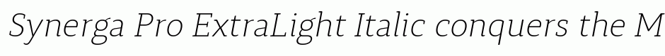 Synerga Pro ExtraLight Italic