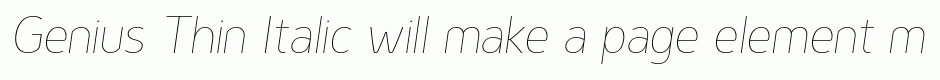 Genius Thin Italic