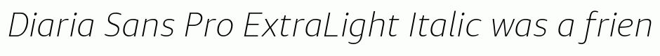 Diaria Sans Pro ExtraLight Italic