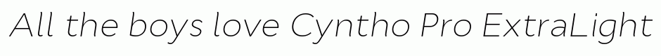 Cyntho Pro ExtraLight Italic