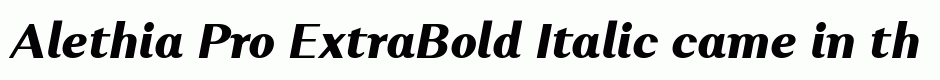 Alethia Pro ExtraBold Italic