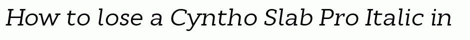 Cyntho Slab Pro Italic