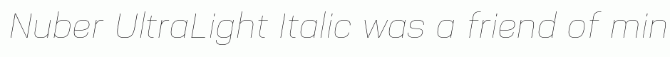 Nuber UltraLight Italic