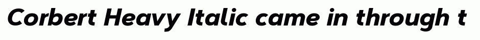 Corbert Heavy Italic