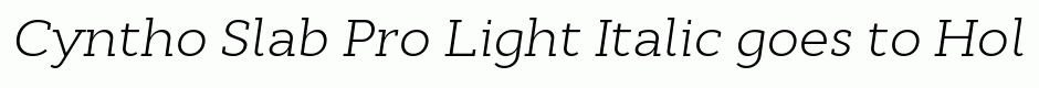 Cyntho Slab Pro Light Italic