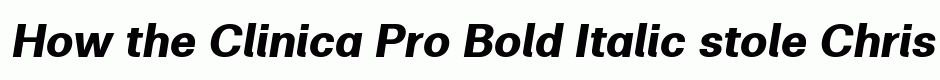 Clinica Pro Bold Italic