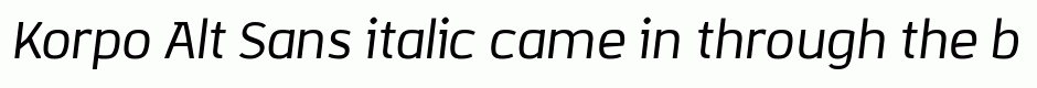 Korpo Alt Sans italic