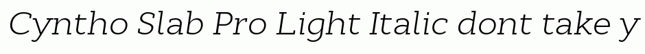 Cyntho Slab Pro Light Italic