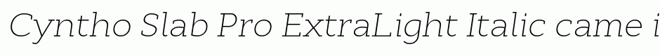 Cyntho Slab Pro ExtraLight Italic