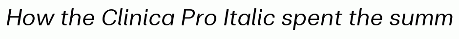 Clinica Pro Italic