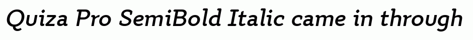 Quiza Pro SemiBold Italic