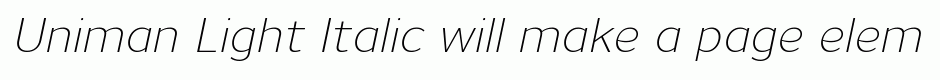 Uniman Light Italic