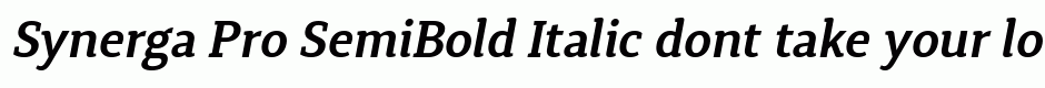 Synerga Pro SemiBold Italic
