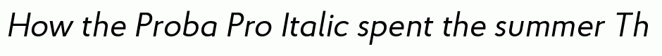 Proba Pro Italic