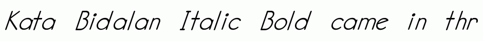 Kata Bidalan Italic Bold